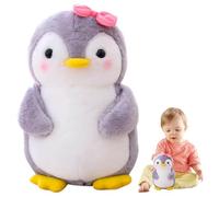 Yuragim Pingüino de Peluche, 25 cm Juguete de Muñeco Plush Dolls, Regalo de Cumpleaños y Navidad, Peluche Pinguino para Niños, Niñas (Rosa con Corbata de Moño)