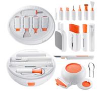 Yurblax 24 en 1 Kit de Limpieza Electrónica, Kit Limpieza Teclado Multifuncional, Cepillo de Limpia Pantallas para Tableta, Computadora, Puerto de Carga, Auriculares, Blanco