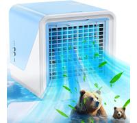 YurDoca Aire acondicionado portátil, ventilador enfriador personal, evaporativo 3 en 1 con tanque de agua de gran capacidad, mini ventilador silencioso de refrigeración de escritorio para el hogar