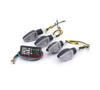 Yurefax 4 Uds. De luz y 1 Uds. De relé intermitente, luz Universal de 15Led for motocicleta, luz indicadora de señal de giro, luz intermitente azul ámbar Indicador de señal de giro para motocicleta