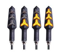Yurefax 4PCS Motorcycle Turn Signal Light Built Flasher Relay 12LED Flowing Turn Signals Motorbike Turning Indicators 12V Waterproof Indicador de señal de giro para motocicleta