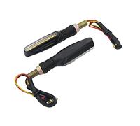 Yurefax Ámbar blanco motocicleta 15LED luz de señal de giro DRL blanco lámpara de circulación diurna indicador intermitente intermitentes universales Indicador de señal de giro para motocicleta(2 Pcs)