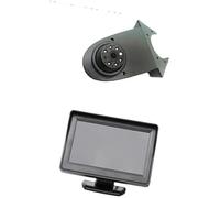 Yurefax Cámara de Marcha Atrás, para VW, para Transporter, para Crafter con Pantalla 4.3 Luz Freno Vista Trasera Cámara de visión Trasera(Black Desktop Screen)