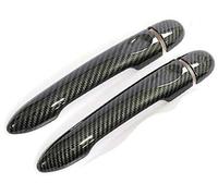 Yurefax for Renault, Alpine Vision A110 2017 2018 2019 2020 2021 Cubierta de manija Puerta Coche Fibra Carbono Brillante Panel de cubierta de manija de puerta de coche(BLACK Carbon 0key 0 Button)