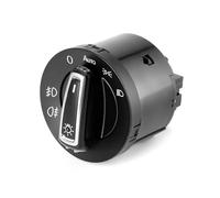 Yurefax Interruptor de faros delanteros automáticos, interruptores integrados de luz antiniebla, for VW, EOS, Tiguan, Passat, CC, Jetta, MK5, Golf, 5ND941431 Luz antiniebla(BLACK 5GG941431B-AUTO)