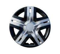 Yurefax Juego de 4 tapacubos 14 Pulgadas for Llantas Rueda, Color Negro Brillante con Inserto Gris Tapacubos para Rueda de Coche