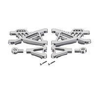 Yurefax Juego de Brazos de suspensión Trasera de Metal CNC, for 1/5, for HPI Rovan KM, for Piezas de Juguetes de Coche Baja 5B SS 5T RC Enlace del Brazo de suspensión(Silver)