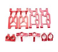 Yurefax Juego de Copas de dirección de Brazo de suspensión Trasera Delantera de aleación de Aluminio de 10 Piezas, for Wltoys, for Coche RC 104001 1/10 Enlace del Brazo de suspensión(Rot)