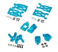 Yurefax Juego de Copas de dirección de Brazo de suspensión Trasera Delantera de aleación de Aluminio de 10 Piezas, for Wltoys, for Coche RC 104001 1/10 Enlace del Brazo de suspensión(Light Blue)