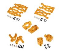 Yurefax Juego de Copas dirección Brazo suspensión Trasera Delantera aleación Aluminio 10 Piezas, for Wltoys, for Coche RC 104001 1/10 Enlace de suspensión(Yellow)