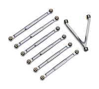 Yurefax Juego de Enlaces chasis Aluminio CNC 1/24 Coche trepador Control Remoto LWB 133,7mm, for Axial, for SCX24 AXI00001, for Chevrolet, for C10 AXI00002 JLU Enlace de suspensión(Gray)