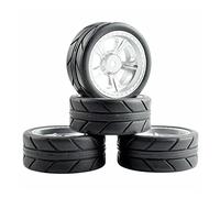 Yurefax Juego de Ruedas y neumáticos Grip Tires, for HSP, for HPI, 1/10 1:10, Llantas RC for Coches de Carreras en Carretera 03-6087 Neumático para Coche RC(Rim03S-6087)