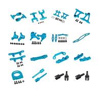 Yurefax Kit de Accesorios modificación Metal, Juego Nudillos dirección Brazos suspensión, for Tamiya, for TT-02 TT02 1/10 RC, Piezas actualización Coche Enlace de suspensión(Blue)