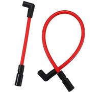 Yurefax Kit de cables de bujía de silicona roja DYNA-409RD de 2 piezas de 10,4 mm y 10 mm Cable de encendido