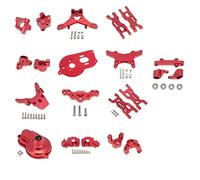 Yurefax Kit de Piezas Mejora Metal, Juego Brazos suspensión nudillo dirección, for Losi, for 1/18 Mini-T 2.0 2WD RC Truck Upgrade Parts Enlace de suspensión(Rot)