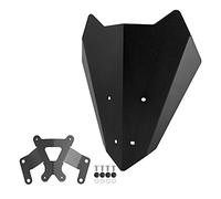 Yurefax Parabrisas de Aluminio, Visera, Deflector de Viento con Accesorios de Soporte, for, MT-15 2019 2020 Parabrisas de Motocicleta(Schwarz)