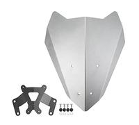 Yurefax Parabrisas de Aluminio, Visera, Deflector de Viento con Accesorios de Soporte, for, MT-15 2019 2020 Parabrisas de Motocicleta(Grey)