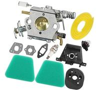 Yurefax Piezas de bujía y filtro aire for carburador, for Partner, 350, 351, 352, 370, 371, 390, 391, 401, 420, 20X, for motosierra Poulan, 2050 Reemplazo del filtro de aire del cortacésped