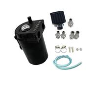 Yurefax Tanque de aceite con filtro de aire universal de 300 ml con tapa de aluminio deflector Filtro de aire para coche(Schwarz)
