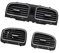Yurefax Ventilación de CA, Panel frontal, consola, rejilla tablero, salida aire acondicionado, para Vw, para Golf 6 Mk6 5K0819728 5K0819703 5K0819704 Cubierta de ventilación del tablero(BLACK 3 Pcs)