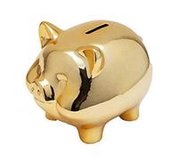 Yurhuit AlcancíA de Cerdo de de CeráMica, Hucha de Moneda, Muebles Creativos para el Hogar, DecoracióN de Cerdo de la Suerte, Cerdo Dorado