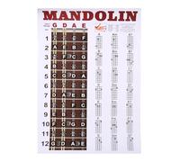 Yurhuit Tabla de póster de mandolina, acordes de entrenamiento musical, guía, acordes, diapasón, tabla de digitación
