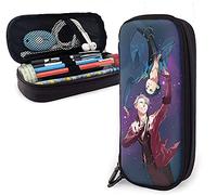Yuri On Ice - Estuche de piel para lápices, personalizable, bolsa de lápices, bolsa de papelería, multifuncional caja de papelería para niños y niñas