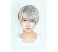 YURI!!! on ICE Yuri On Ice Victor Nikiforov Short Gray Mixed Heat Resistant Cosplay Costume Wig + Track + Cap