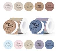 Yurifaz 2 Rollo Etiquetas Térmicas Redondas 50mm x 50mm Etiquetas Adhesivas Térmicas,Multicolor Pegatina Térmica Impermeable,para Código QR,No compatible con NIIMBOT, Dymo o Brother,140 Piezas/1 Rollo