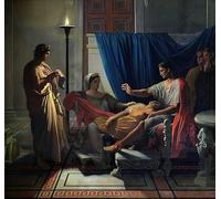 YURKO Foto Lienzo Cuadro Pared Vintage Pinturas famosas Virgilio leyendo la eneida de Libia Octavia y Octavian Augustus de Jean Auguste Ingres para la decoración del hogar del dormitorio 60x90cm