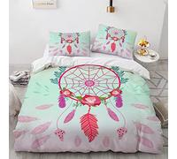 YURKO Poliéster Algodón Fundas Nordicas Juveniles Atrapasueños Funda Nordica 155 X 220 con 2 Fundas De Almohada 40X75Cm Funda Nordica Cama 105 Niño Sin Planchar