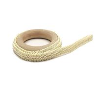 Yurosiay 10 m × 1,2 cm, ribete de posamento, multicolor hechos a mano, ribete trenzado vintage, cordón giratorio, cinta de encaje trenzado, ribete de tela para coser, color beige