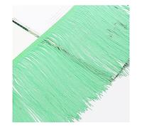 Yurosiay 10 m × 20 cm seda flecos borla borde largo borla ribete corte flecos para coser flecos de danza, flecos latinos para manualidades, ropa, verde, 1 #