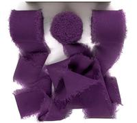 Yurosiay 3 rollos de cinta de gasa de 4 cm x 5 m, para invitaciones de boda, ramos de novia, regalos, embalaje, manualidades, color morado