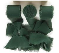 Yurosiay 3 rollos de cinta de gasa de 4 cm x 5 m, para invitaciones de boda, ramos de novia, regalos, embalaje, manualidades, color verde