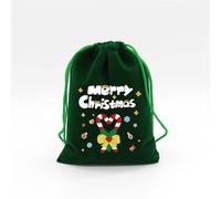 Yurosiay 6 bolsas de Navidad con cordón de regalo, bolsas de Navidad, bolsas de joyas, bolsas de dulces, bolsas de regalo, bolsas de galletas, bolsas de tela para Navidad, reutilizables, verde 32#