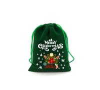 Yurosiay 6 bolsas de Navidad con cordón para regalo, bolsas de Navidad, bolsas de joyas, bolsas de dulces, bolsas de galletas, bolsas de tela para Navidad, reutilizables, verde 7#