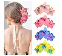 Yurosiay Horquillas para el pelo con diseño de flores hawaianas con diseño de arcoíris, exfoliantes y mates para el pelo, antideslizantes, fuerte sujeción, accesorios para el cabello grueso y fino, 30