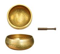 Yurosiay Juego de cuencos tibetanos con mazo y cojín tibetano aleatorio martillado a mano en Nepal para yoga, chakra, curación, atención plena, regalos espirituales para mujeres y hombres, 8,5 cm