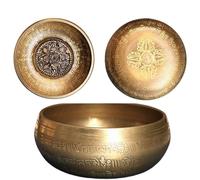 Yurosiay Juego de cuencos tibetanos tallados en mantra con mazo de bronce antiguo martillado a mano en Nepal regalos espirituales para meditación, atención plena, yoga, curación espiritual y alivio