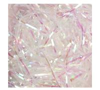 Yurosiay Papel triturado con purpurina de 50 g para caja de regalo, papel transparente iridiscente, material de relleno de plástico PP, blanco, papel triturado para envolver regalos de bricolaje