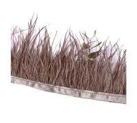 Yurosiay Ribete de flecos de 1 m de pluma, 8-10 cm de ancho, plumas de avestruz naturales, flecos con cinta de satén, cinta de flecos para coser, plumas, flecos, para manualidades, vestidos, café
