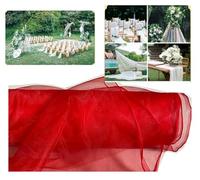 Yurosiay Tela de tul de 8 m × 160 cm, transparente, delicado, para bodas, ceremonias, fiestas, cortinas, arcos, decoración libre, vestidos, manualidades, regalos - Rojo