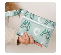 Yurosiay Wetbag Bolsa de Pañales Pequeña Bolsa de Pañales Bebé Reutilizable Lindo Patrón Viaje Portátil Pañal Bolsas de Viaje con Bolsillo Impermeable Lavable Bebé Organizador Bolsa #14