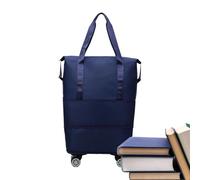 Yurosuis Bolso de hombro con ruedas - Bolsa de equipaje de mano plegable para debajo del asiento - Portaequipaje para viajes cortos, viajes de fin de semana, viajes de negocios, vacaciones, azul