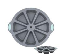Yurosuis Moldes de silicona para hornear, 8 cavidades antiadherentes, resistentes al calor, molde de silicona para repostería, para pan, pizza, magdalenas, scones, mousse, pudín, tartas de frutas