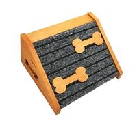 Yurosuis Rampa para perros para escaleras y escalones, escalón de madera antideslizante, con almohadilla de fieltro, rampa escalonada para perros, para sofá de cuatro patas pequeñas y medianas, sofá