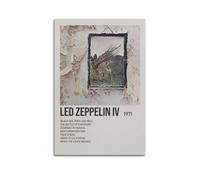 YURQWHRB Led Zeppelin IV by Led Zeppelin - Póster decorativo para pared, lienzo, cubierta estética, vintage, pintura decorativa para habitaciones, 30 x 45 cm, estilo sin marco