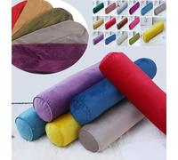 YURRO Funda de almohada de terciopelo para el cuello, súper suave y acogedora, funda de almohada redonda de lujo (solo funda), funda de almohada refrescante (beige, 15 x 40 cm)