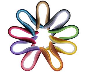YURROAD Filigrana Papel, 10 mm x 39 cm Quilling Paper, 900 Tiras de Papel para Filigrana, 36 Colores, Largo 39cm, Quilling Papel 10mm, 9 Paquetes
